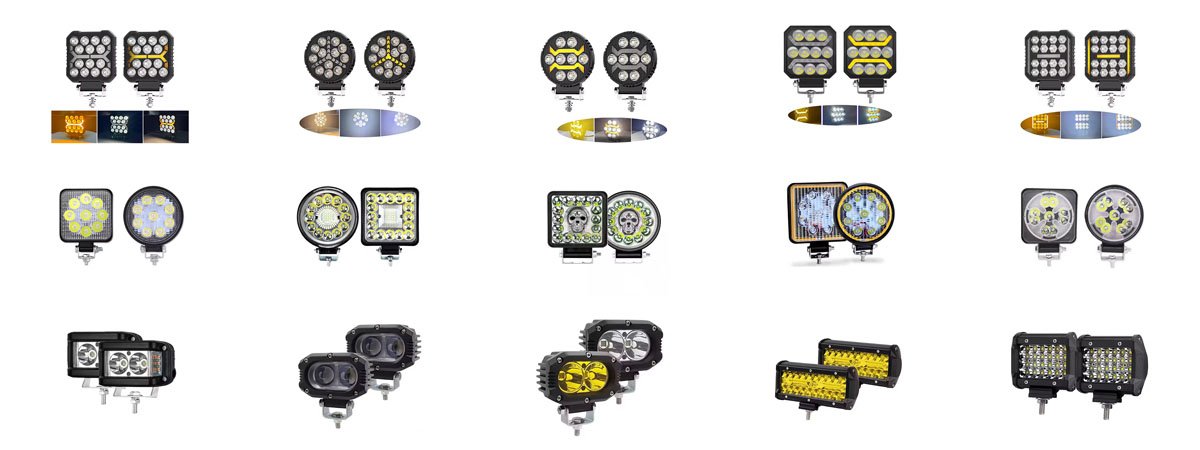 Luces de trabajo LED de alta potencia, barras y diseños especiales para vehículos pesados